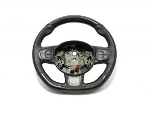 FIAT 500 ABARTH Custom Steering Wheel - Carbon Fiber - Alcantara w/ Red Stitch